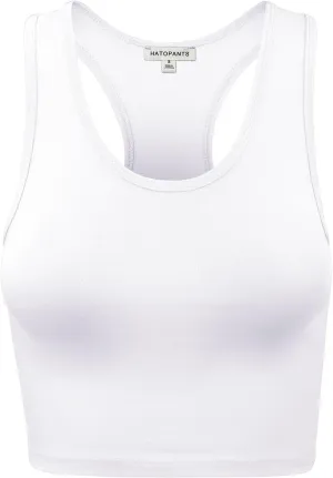 Women's Sleeveless Racerback Crop Camisole Tank Tops Cotton Basic Shirts