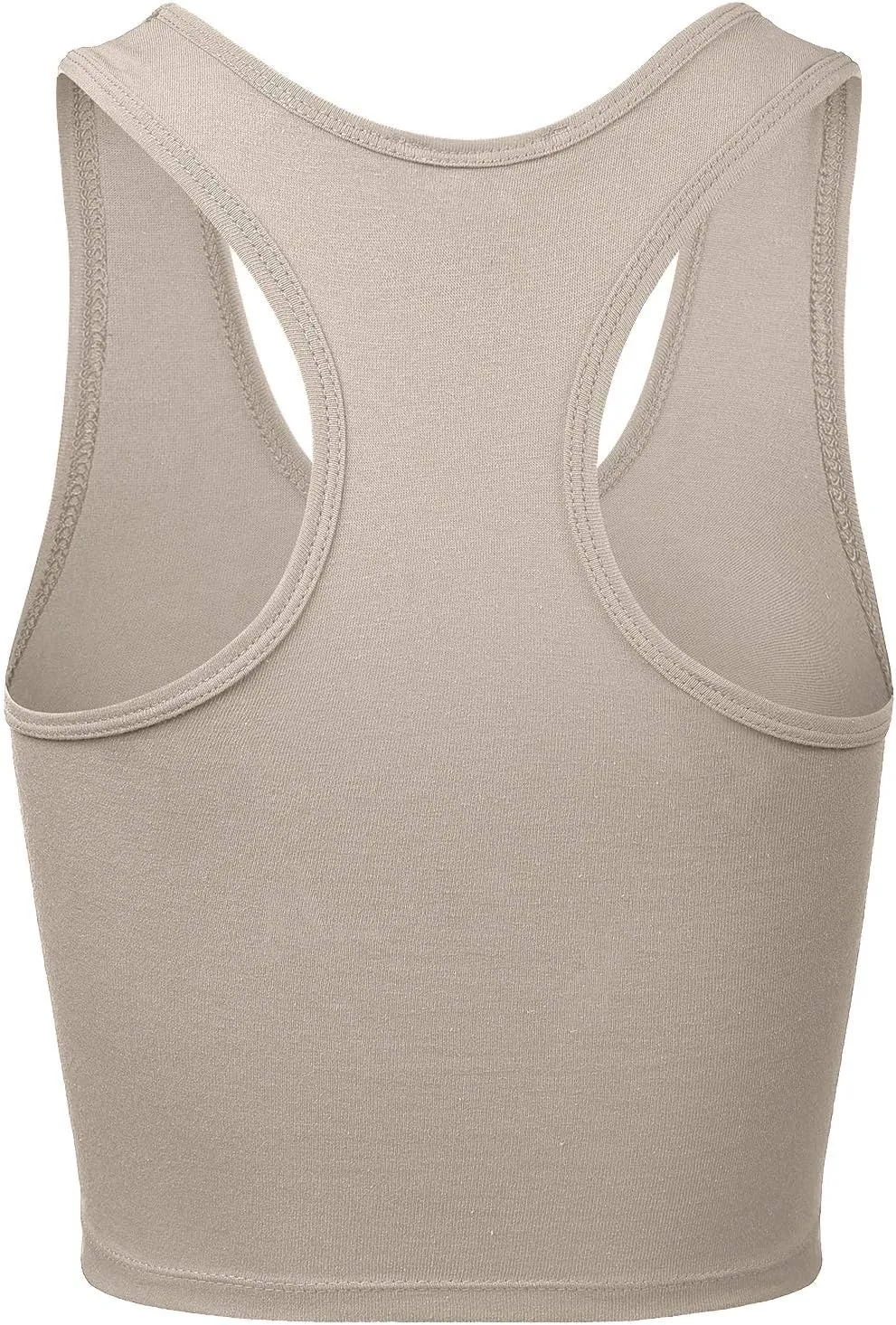 Women's Sleeveless Racerback Crop Camisole Tank Tops Cotton Basic Shirts
