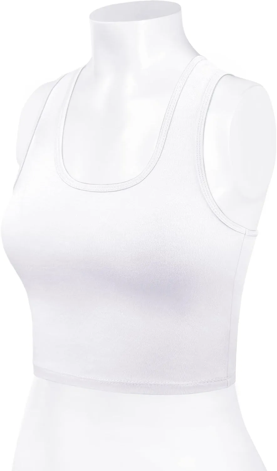 Women's Sleeveless Racerback Crop Camisole Tank Tops Cotton Basic Shirts