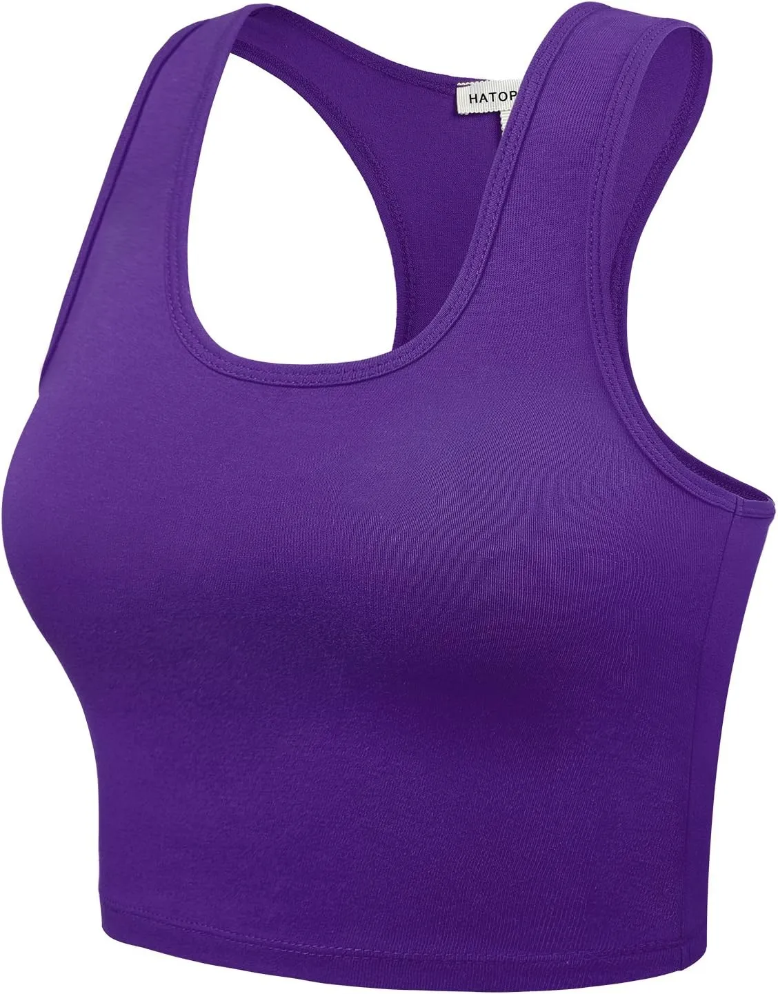 Women's Sleeveless Racerback Crop Camisole Tank Tops Cotton Basic Shirts