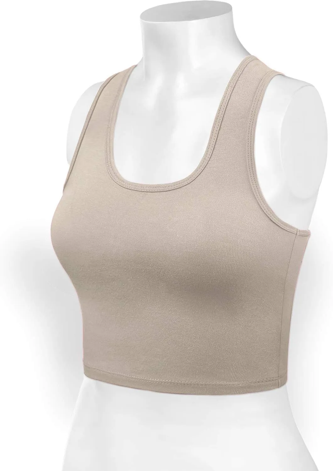 Women's Sleeveless Racerback Crop Camisole Tank Tops Cotton Basic Shirts