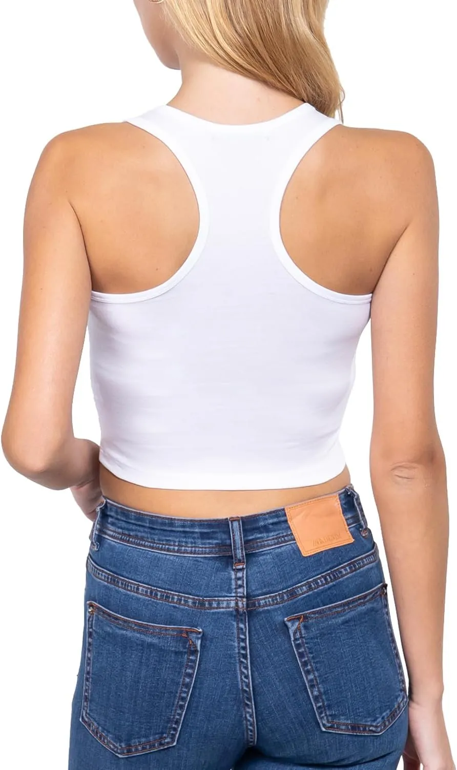 Women's Sleeveless Racerback Crop Camisole Tank Tops Cotton Basic Shirts