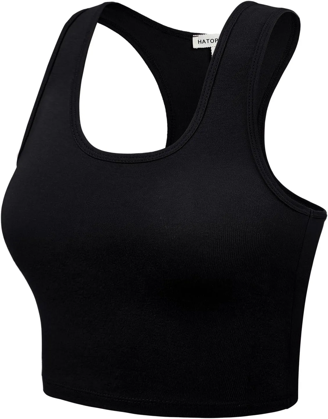 Women's Sleeveless Racerback Crop Camisole Tank Tops Cotton Basic Shirts