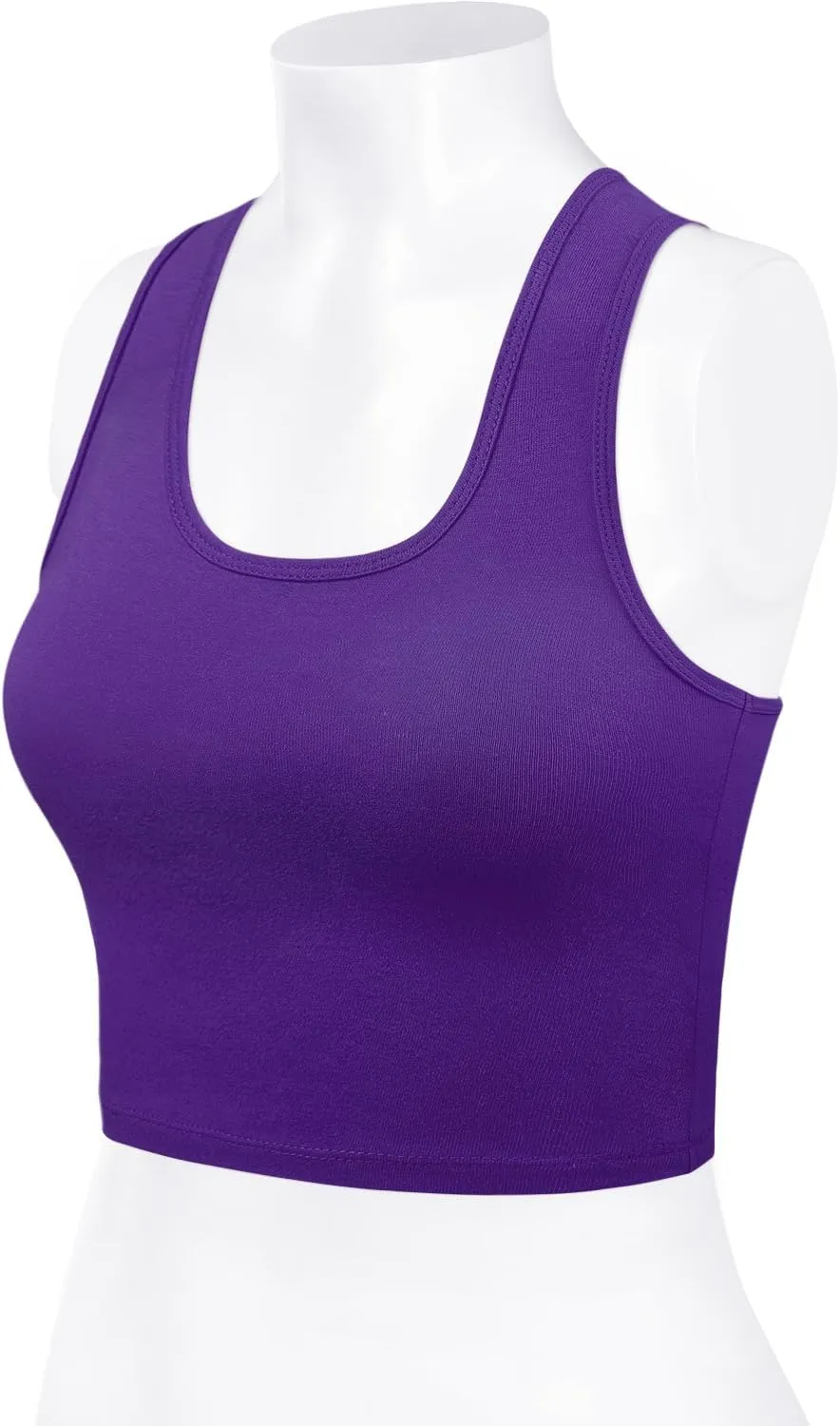 Women's Sleeveless Racerback Crop Camisole Tank Tops Cotton Basic Shirts