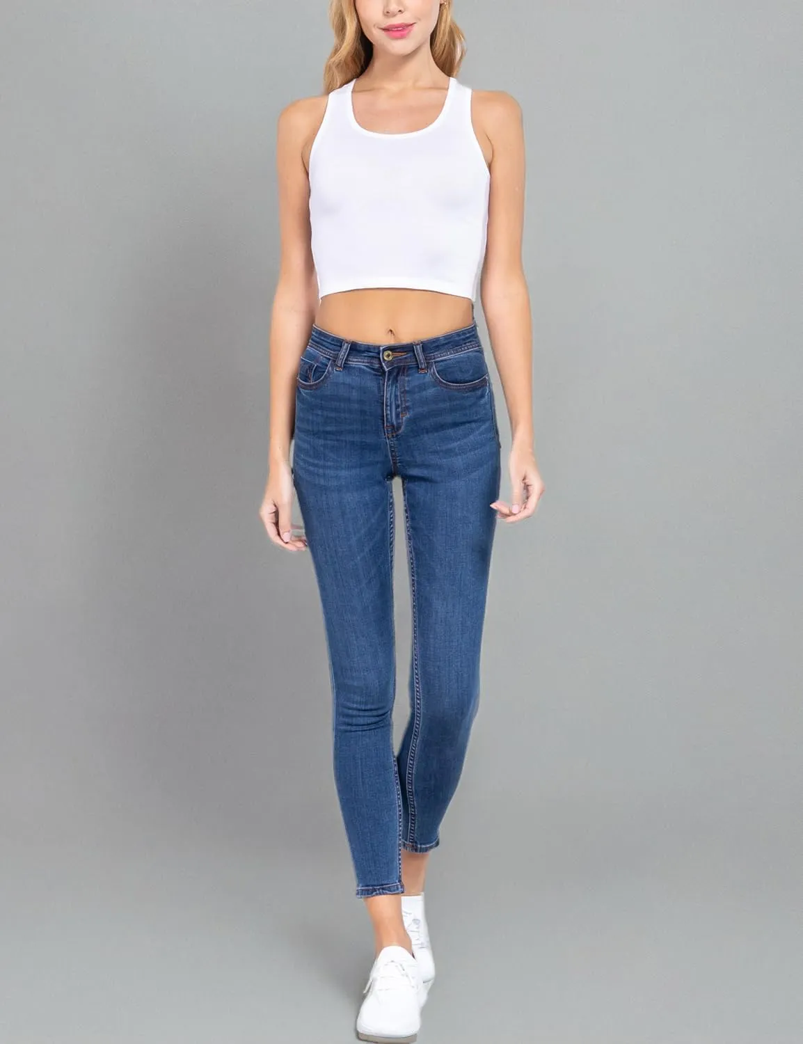 Women's Sleeveless Racerback Crop Camisole Tank Tops Cotton Basic Shirts