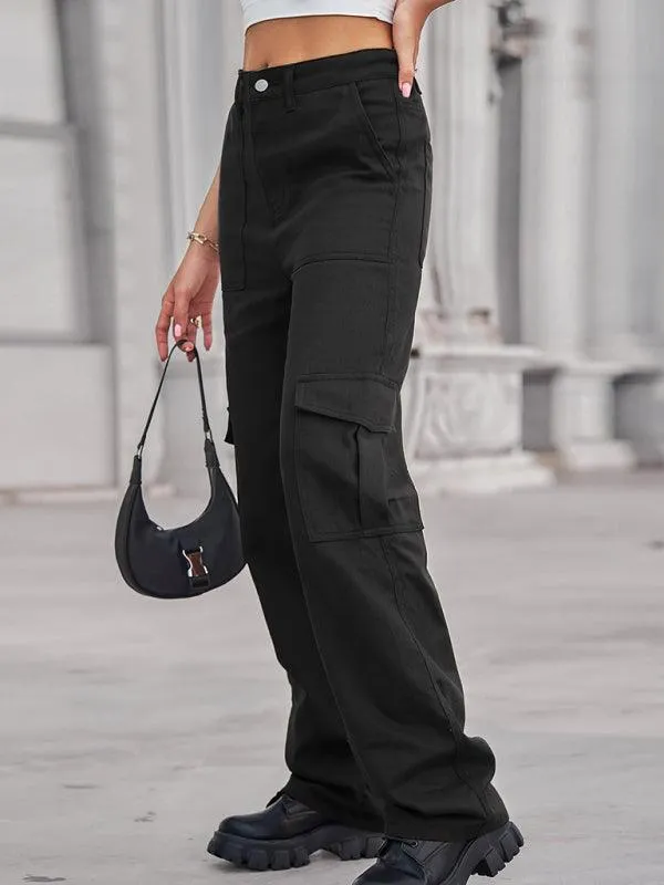 Women's Solid Twill Cargo Pants