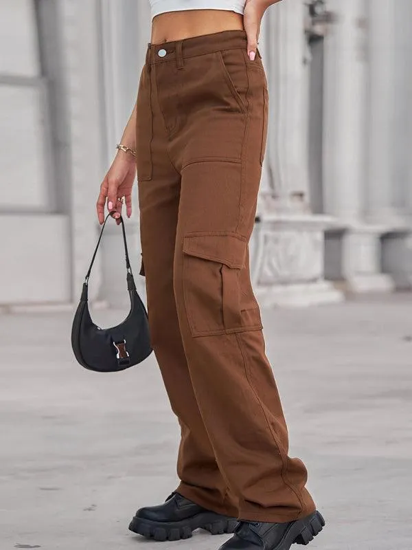 Women's Solid Twill Cargo Pants