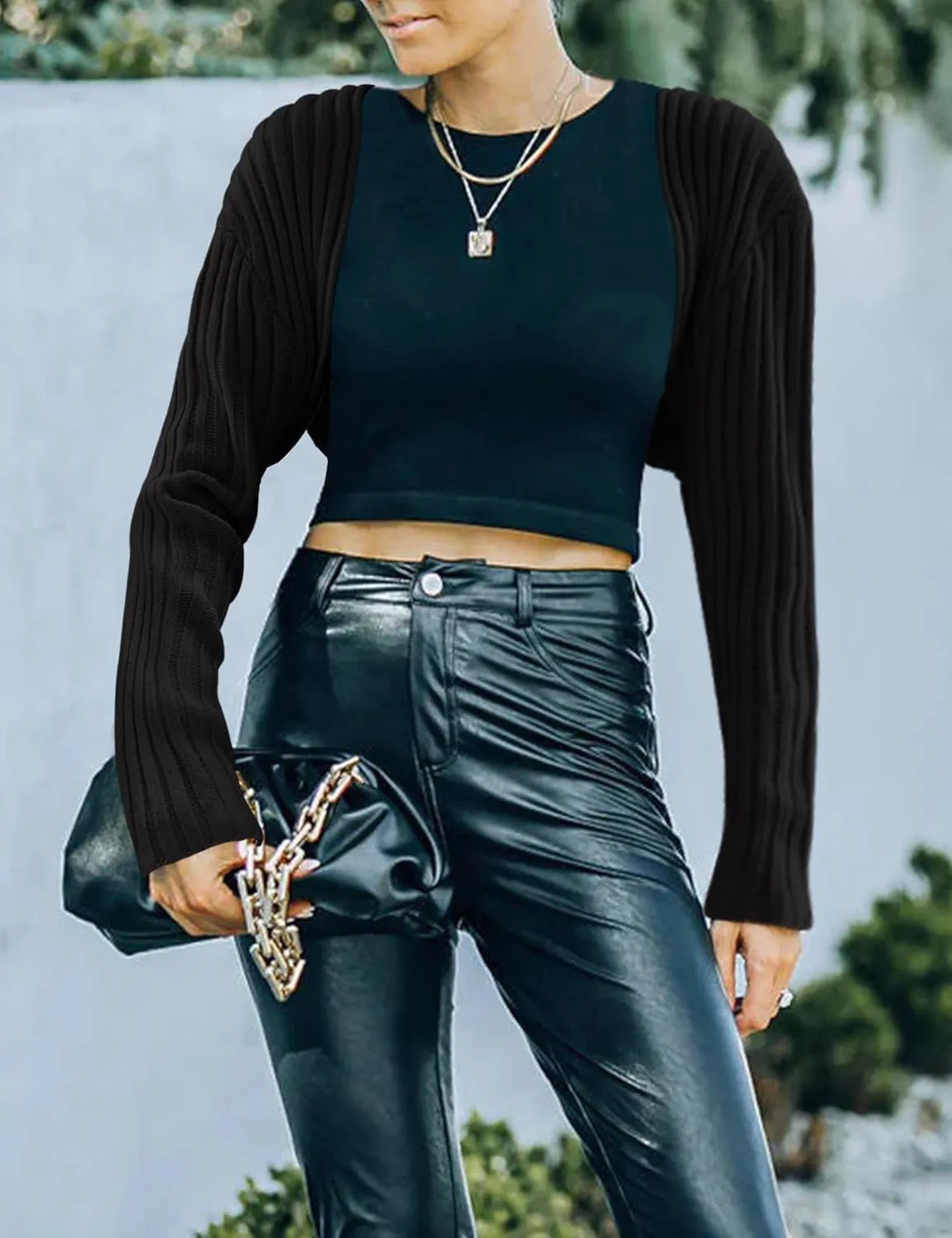 Womens Summer Crop Bolero Cardigan Sweater Long Sleeve Open Front Knit Shrug for Dress 2024