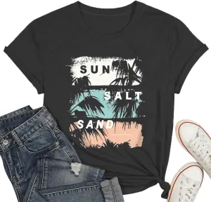 Women's T Shirts Short Sleeve Shirt Cute Graphic Tees Loose Casual Summer Tops