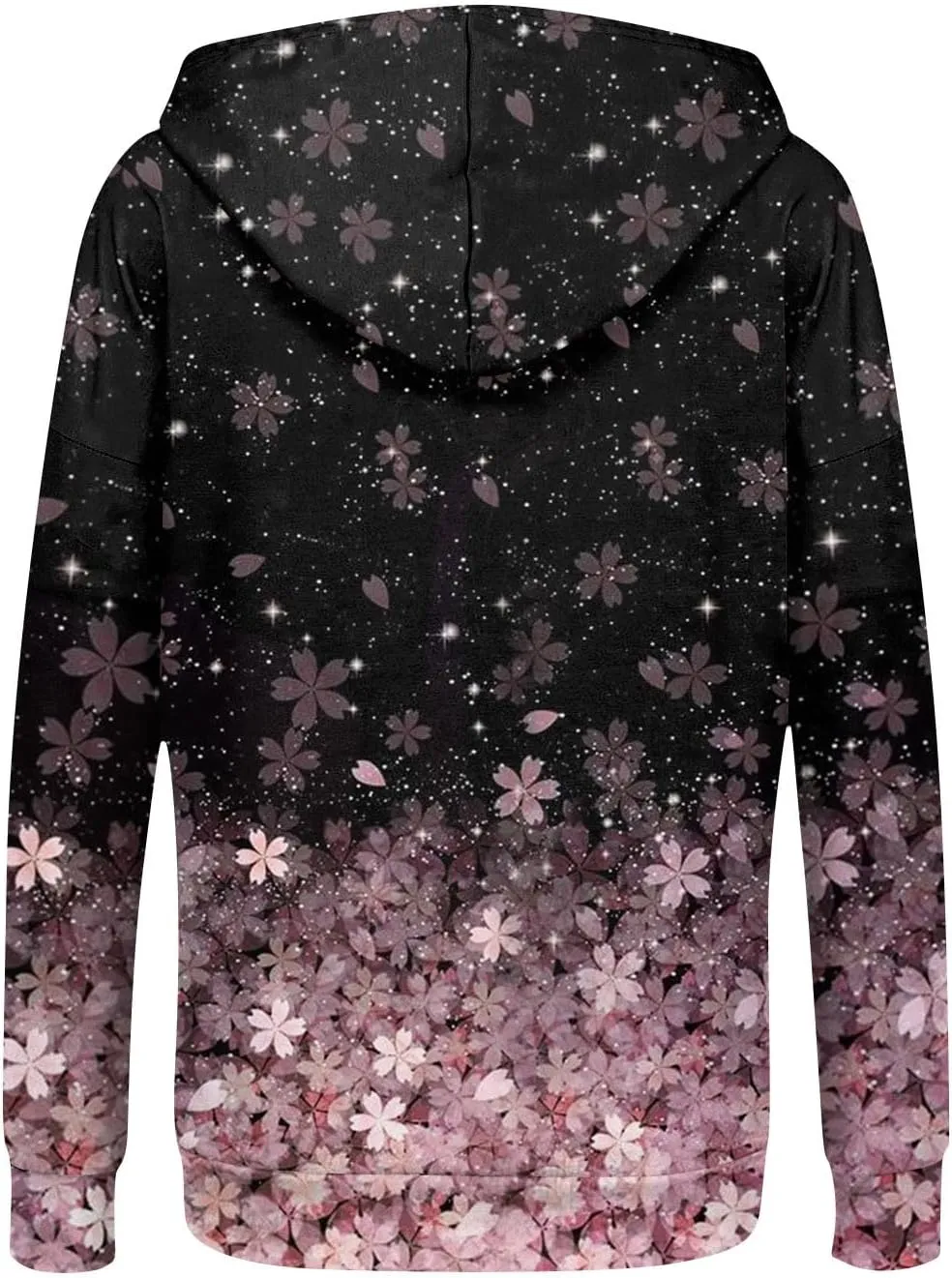 Women's Trendy Floral Printing Jacket Zip Up Long Sleeve Hoodies Streetwear Fashion Coat With Pockets