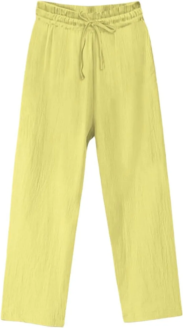 Women's Wide Leg Palazzo Harem Pants Fall Casual Loose Pockets Solid Elastic Waist Baggy Travel Pants 2024