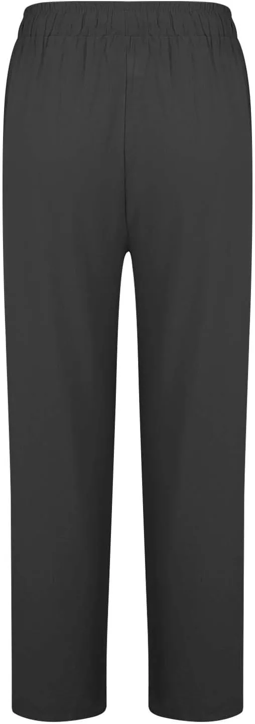 Women's Wide Leg Palazzo Harem Pants Fall Casual Loose Pockets Solid Elastic Waist Baggy Travel Pants 2024