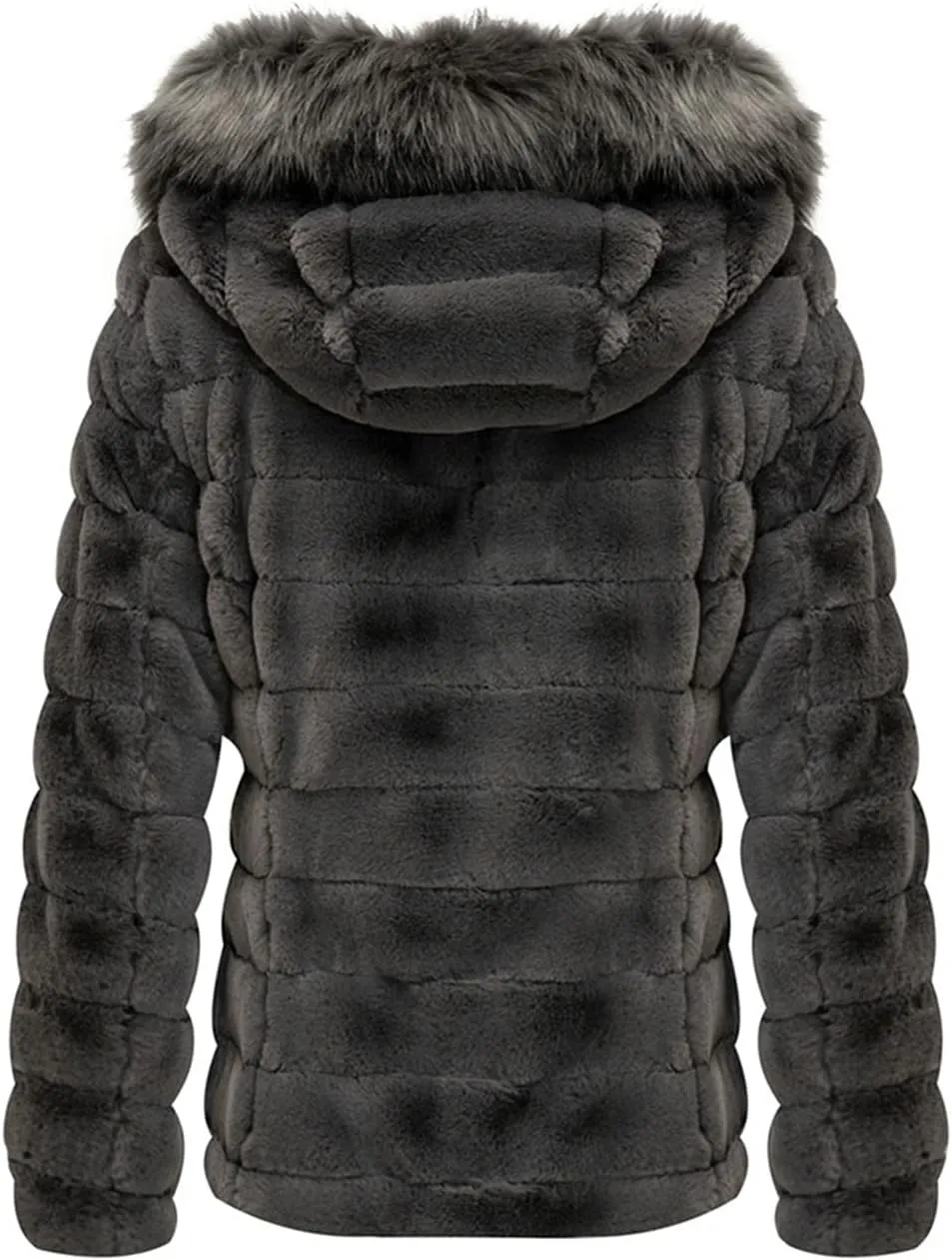 Women's Winter Double Sided Faux Fur Down Jacket Female Parkas Hooded with Fur Collar The Puffer Coat Cotton Padded Clothes