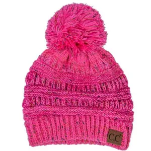 YJ-817 Ombre Speckled Pom Beanie - Bubblegum