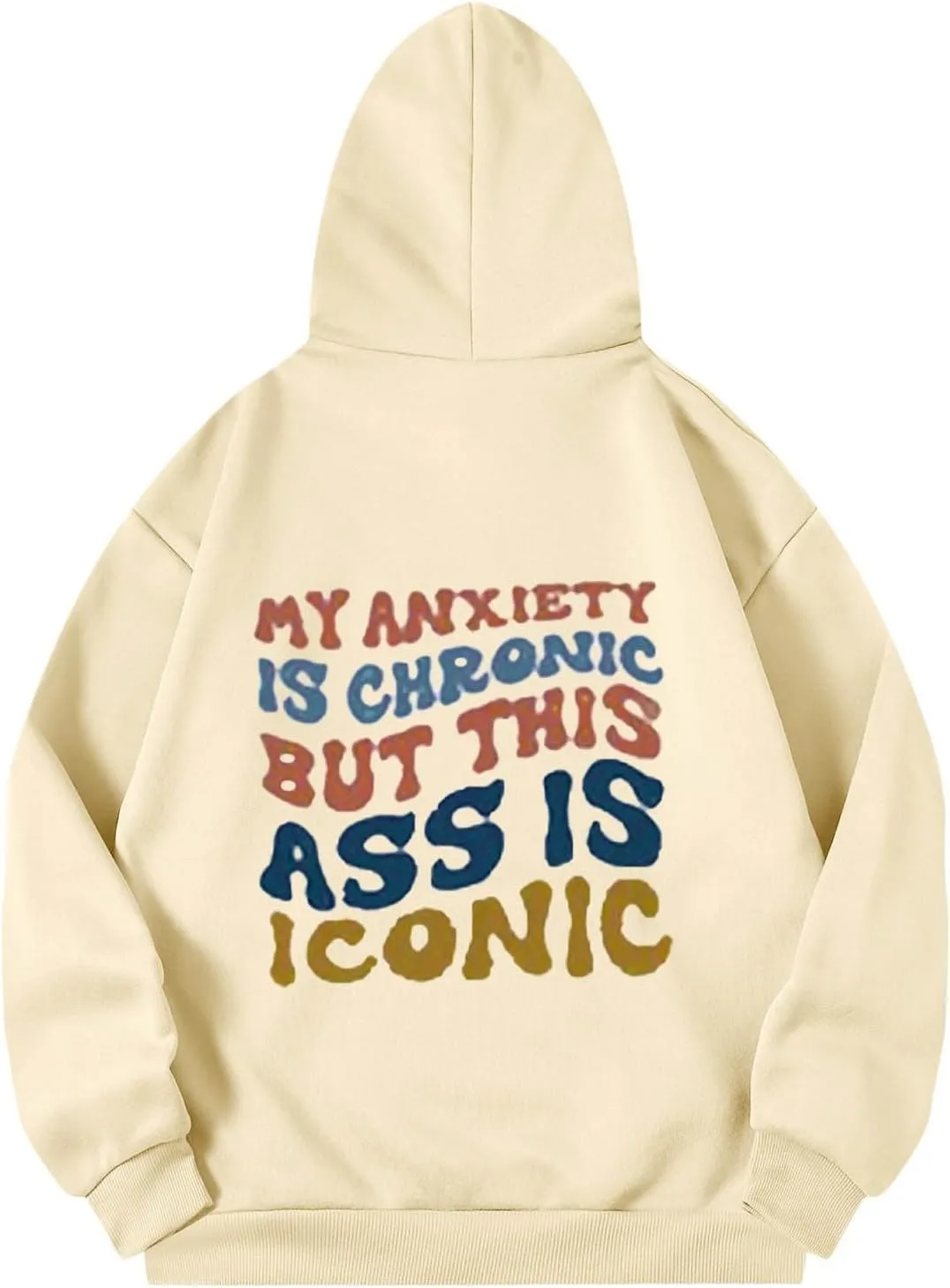 You Love Me Back Letter Print Oversize Hoodies Women Drop Shoulder Long Sleeve Pullover Tops Hooded Fleece Fall Sweatshirts