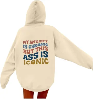 You Love Me Back Letter Print Oversize Hoodies Women Drop Shoulder Long Sleeve Pullover Tops Hooded Fleece Fall Sweatshirts