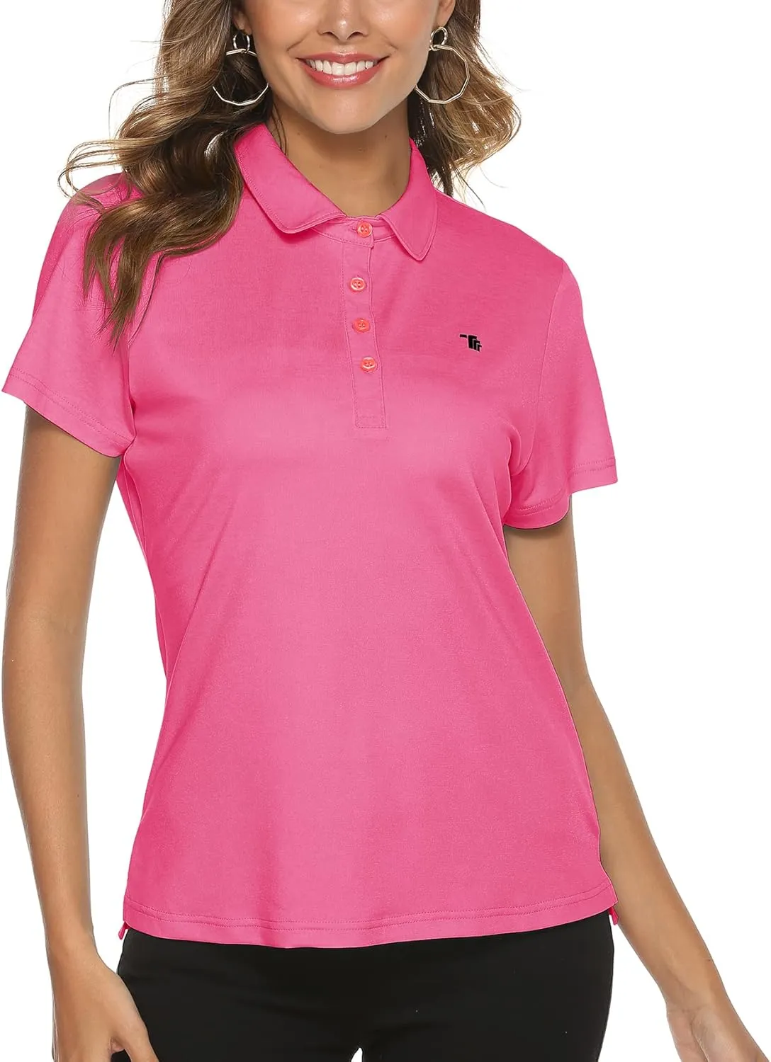YSENTO Women Golf Shirts Clothes Dry Fit Short Sleeve Moisture Wicking Collared Polo Shirts Tops Apparel