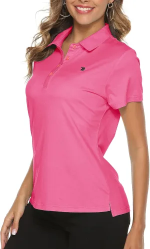 YSENTO Women Golf Shirts Clothes Dry Fit Short Sleeve Moisture Wicking Collared Polo Shirts Tops Apparel