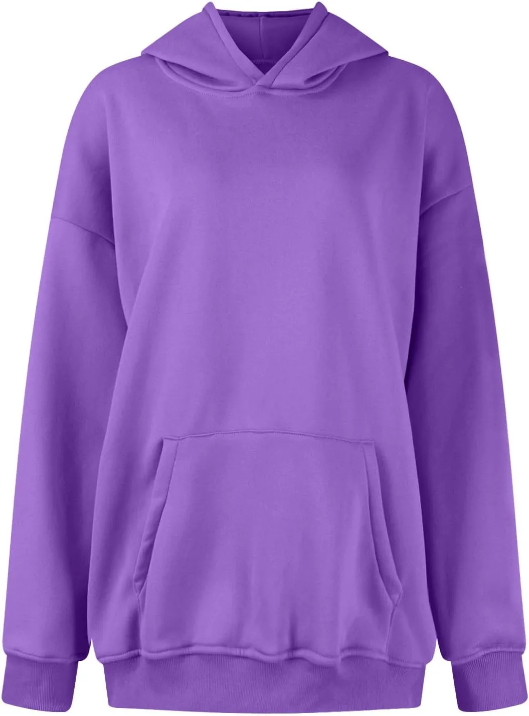 ZDRZK Plus Size Hoodies for Women Long Sleeve Shoulder Drop Sweatshirts Fall Winter Casual Fleece Loose Fit Tops Outfits