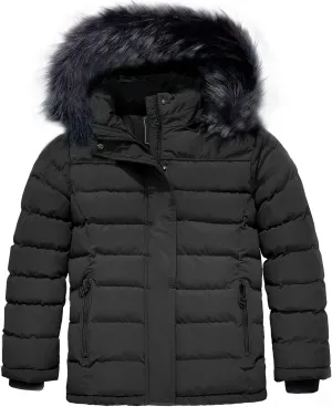 ZSHOW Girls' Puffer Jacket Soft Fleece Lined Warm Hooded Winter Coat
