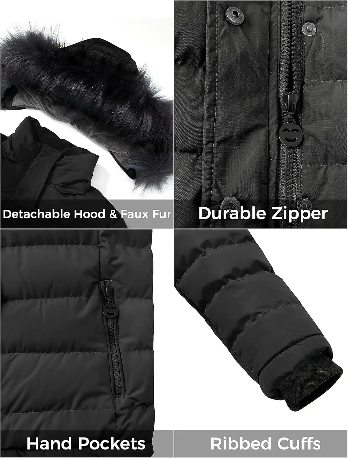 ZSHOW Girls' Puffer Jacket Soft Fleece Lined Warm Hooded Winter Coat