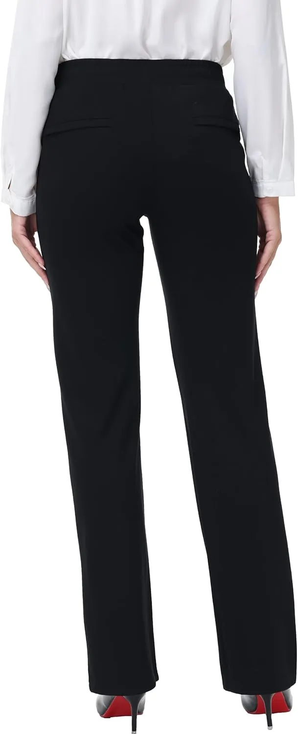 ZTN Womens 29"/31"/33" Business Casual Dress Pants Wide Straight Leg Trousers with Pockets
