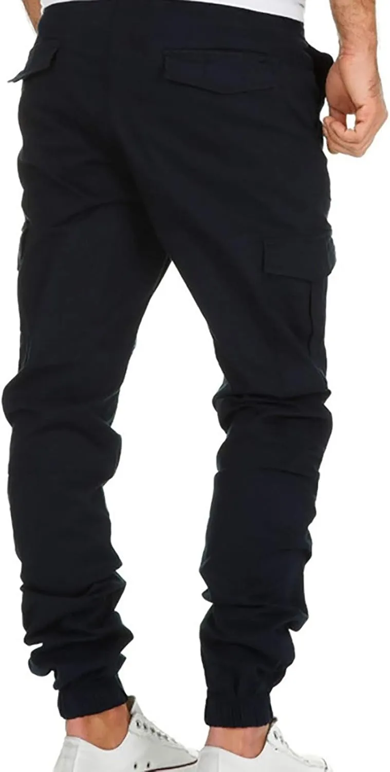 ZYXTIM Cargo Jogger Pants for Men Big and Tall Slim Fit Multi-Pocket Basic Active Casual Tapered Sweatpants with Pockets